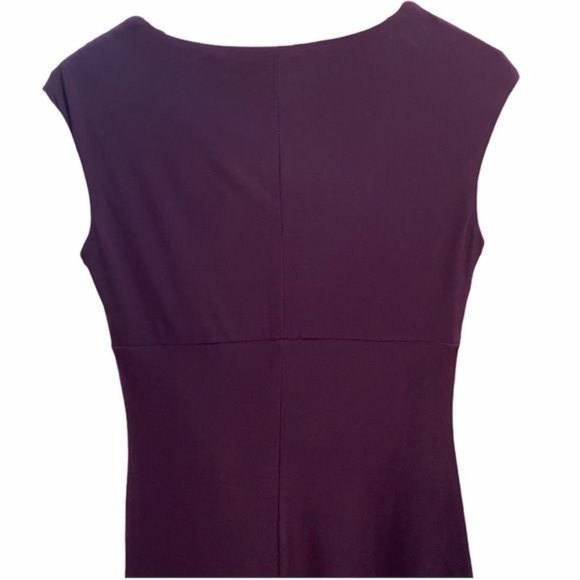 LAUREN RALPH LAUREN Sz 4 Purple Draped Ruched Surplice Dress Cap Sleeves - Picture 12 of 13